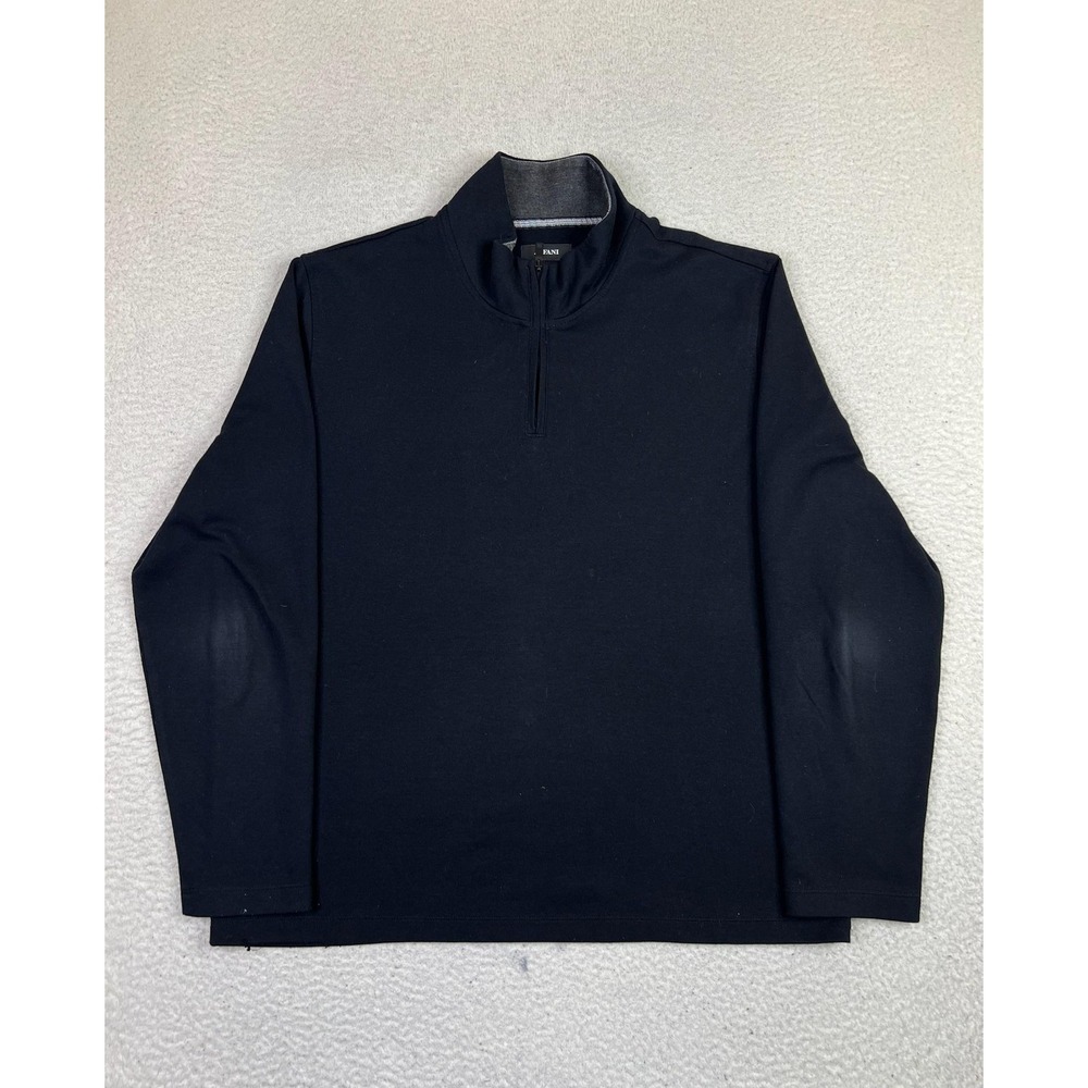 Alfani Sweater Mens XL Black‎ Stretch Quarter Zip Pullover Shirt Casual